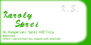 karoly sprei business card